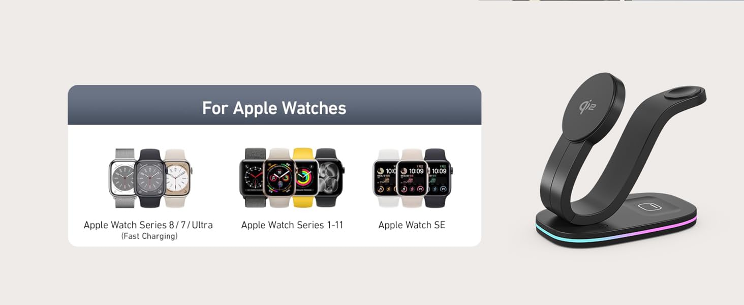 magnetic iphone charger for iphone and watch charging station