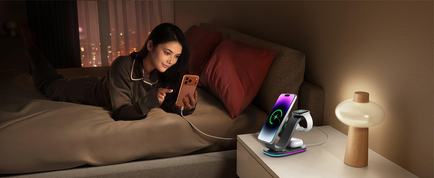 wireless iphone charger fast charging phone and watch charger station for iphone