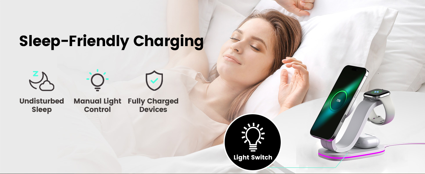3 in 1 Charging Station for iPhone, 2026 New Fast 15W Wireless Charger Station Compatible Mag-Safe for iPhone 17 16 15 14 13 12 Wireless Charging Station for AirPods Wireless Charger for iWatch Series(图9) 3 in 1 Charging Station for iPhone, 2026 New Fast 15W Wireless Charger Station Compatible Mag-Safe for iPhone 17 16 15 14 13 12 Wireless Charging Station for AirPods Wireless Charger for iWatch Series(图9)